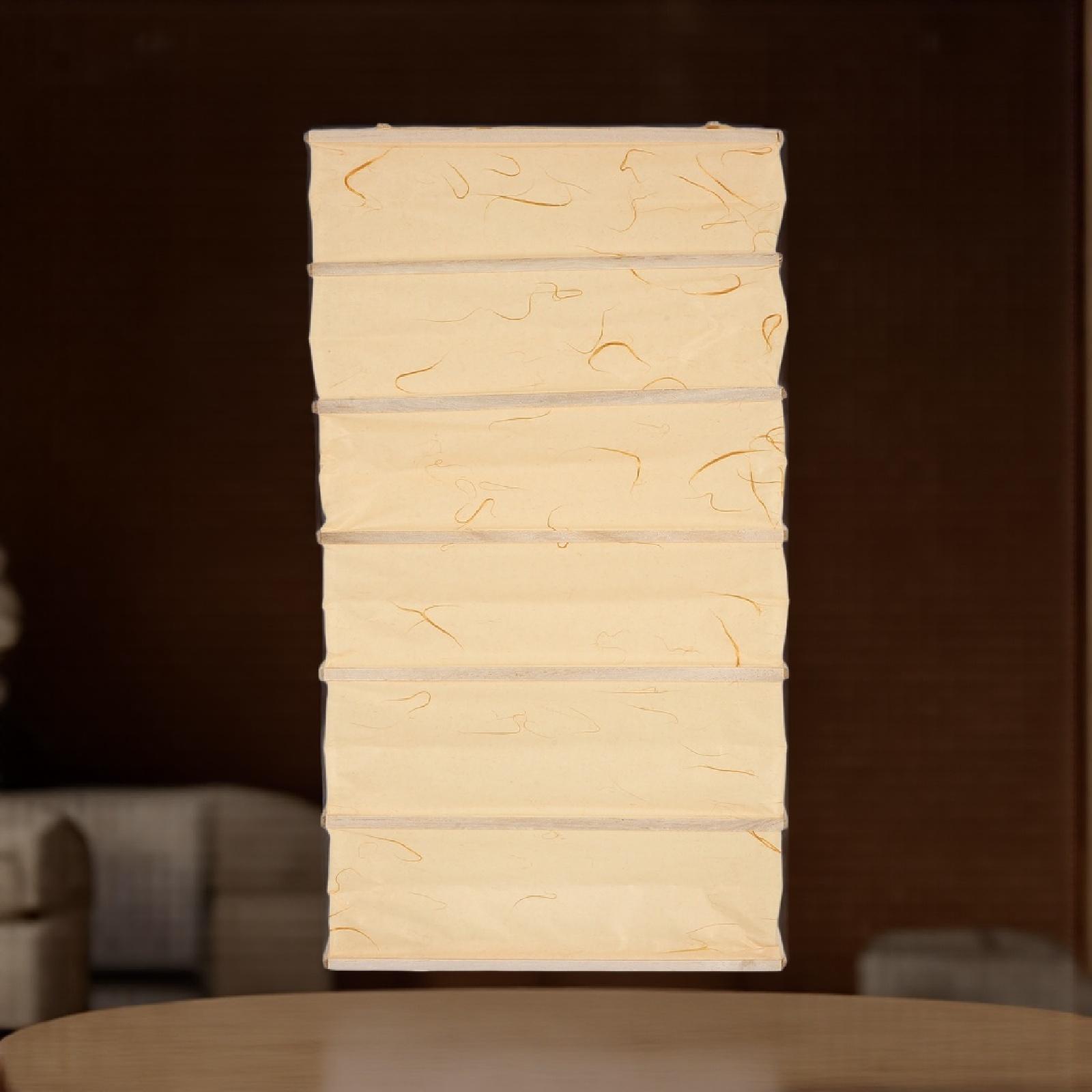 Sustainable Living Usa - Rechteckiger Faltbarer Papierlampenschirm mit Nachhaltigem Bambusrahmen,